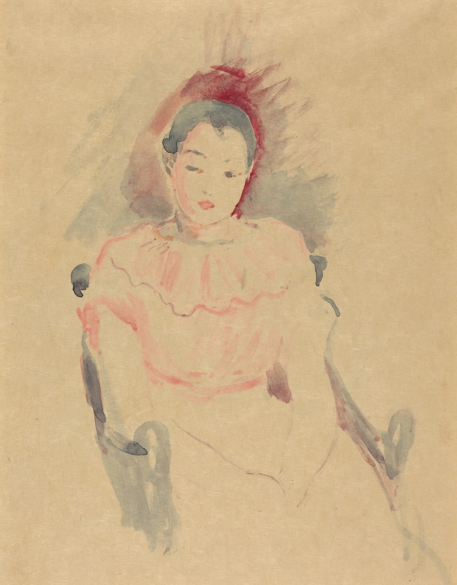 Girl Seated, detail