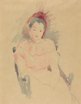 Girl Seated, by Berthe Morisot, watercolor, 1894