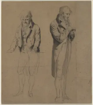 Two Standing Figures (Study for A Game of Billiards), by Louis-Léopold Boilly, 1807