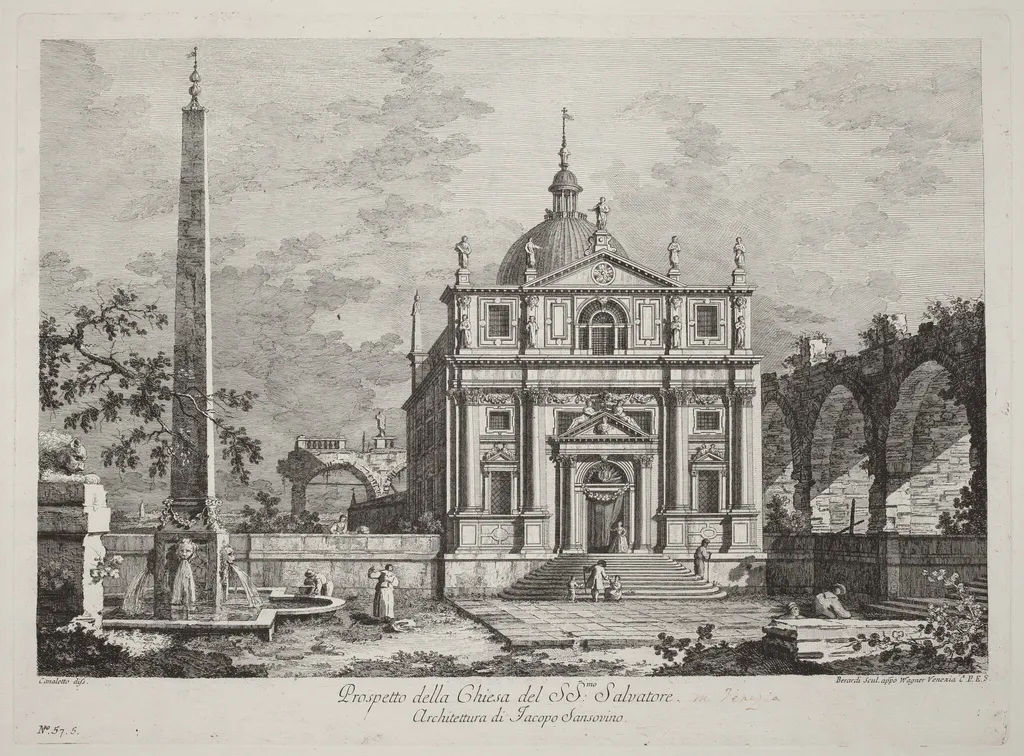 Prospetto della Chiesa del SS. Salvatore, by Fabio Berardi, ink, 1742