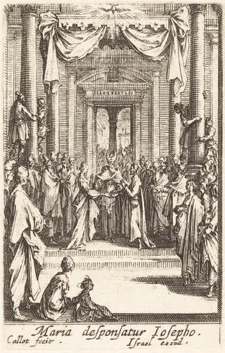 The Marriage of the Virgin, by Jacques Callot, ink, 1634