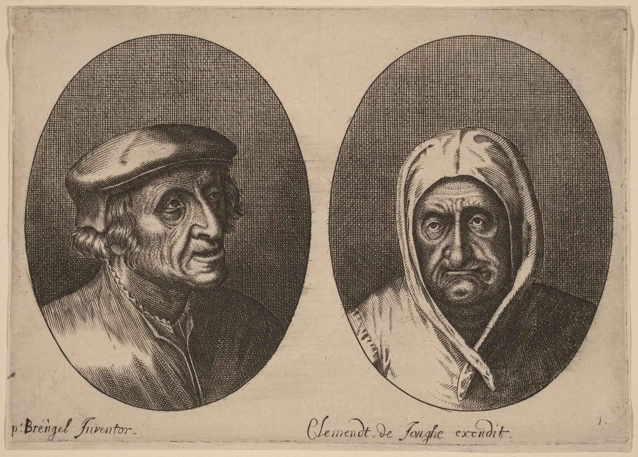 Heads of a Peasant Man and Woman, detail