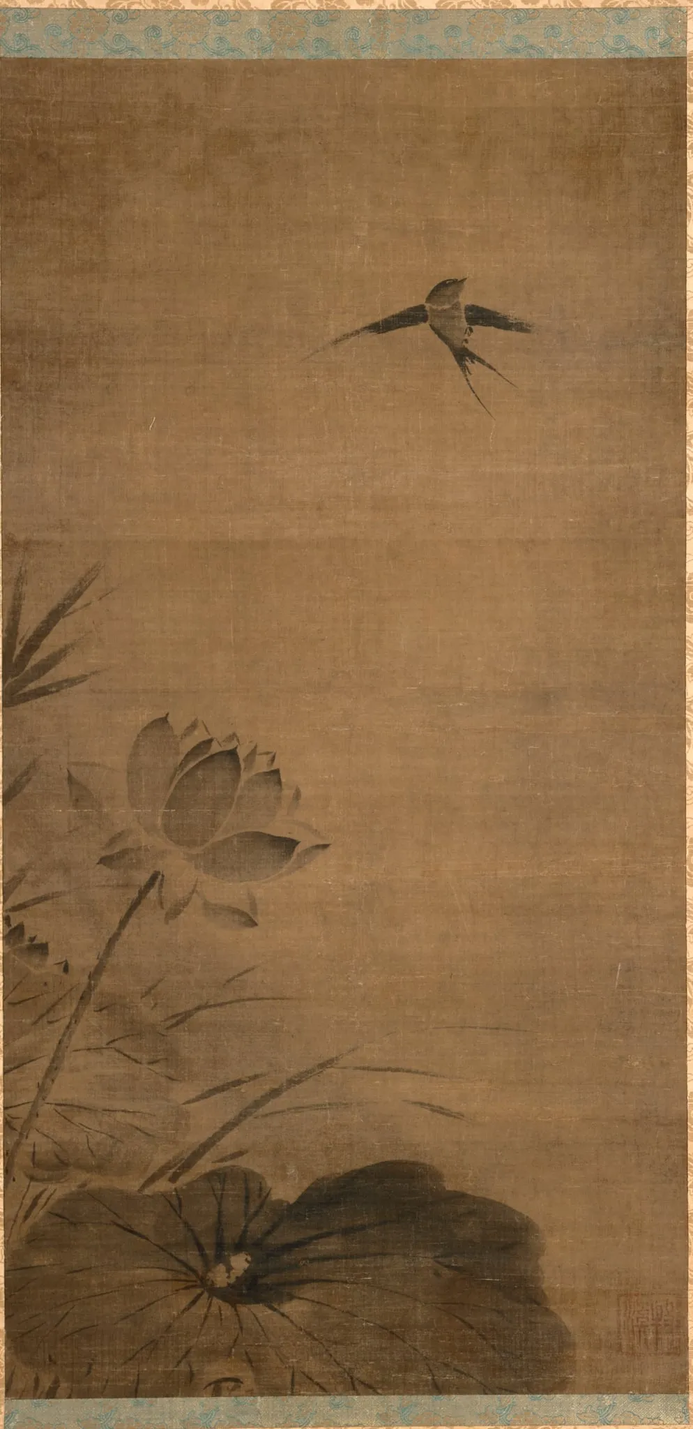 Swallow and Lotus, by Fachang Muqi, unspecified, 1204