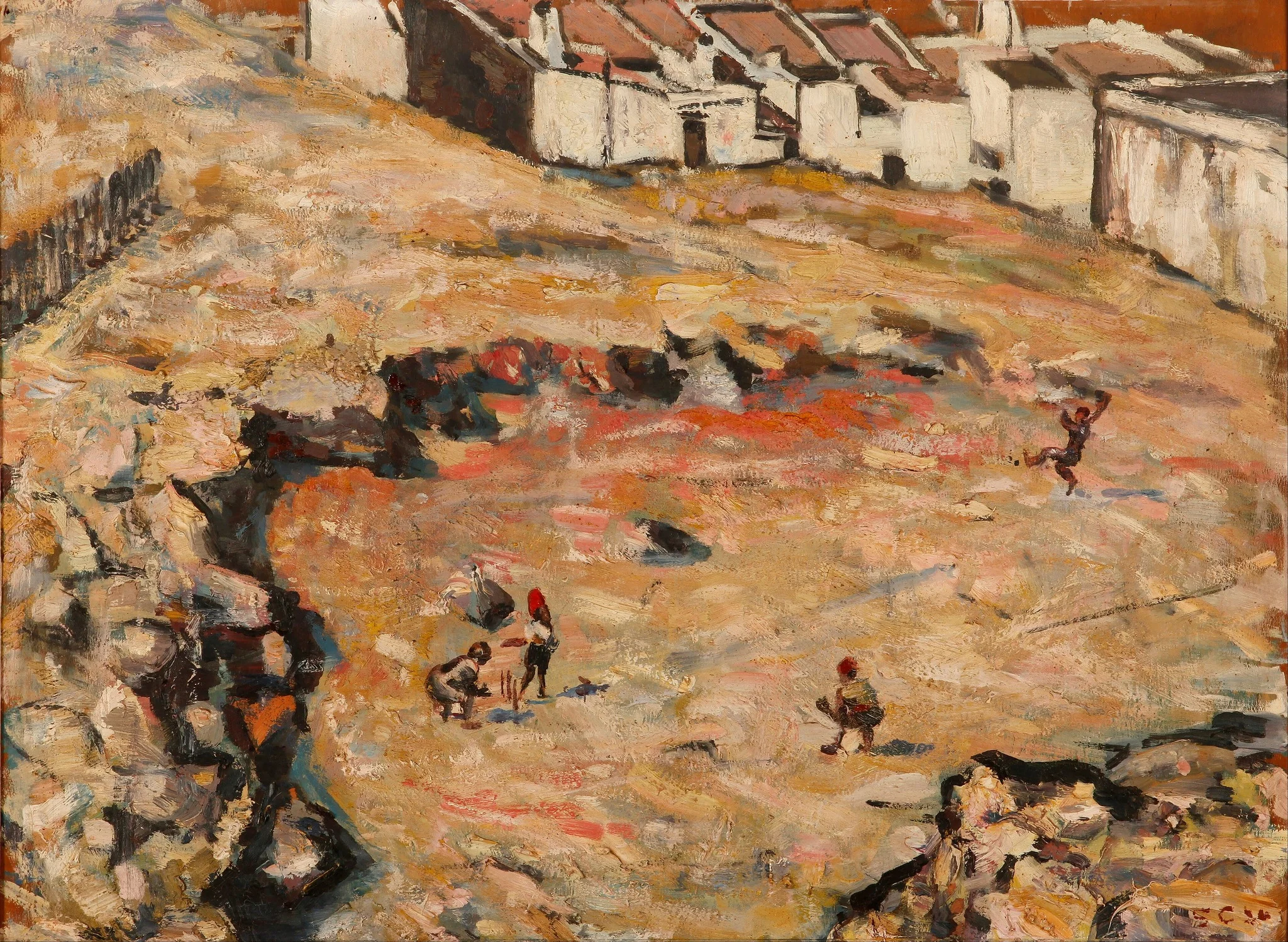The Cricket Match (Malay Quarter), detail