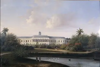 Rear View of Buitenzorg Palace before the Earthquake of 10 October 1834, by Willem Troost, oil, 1834