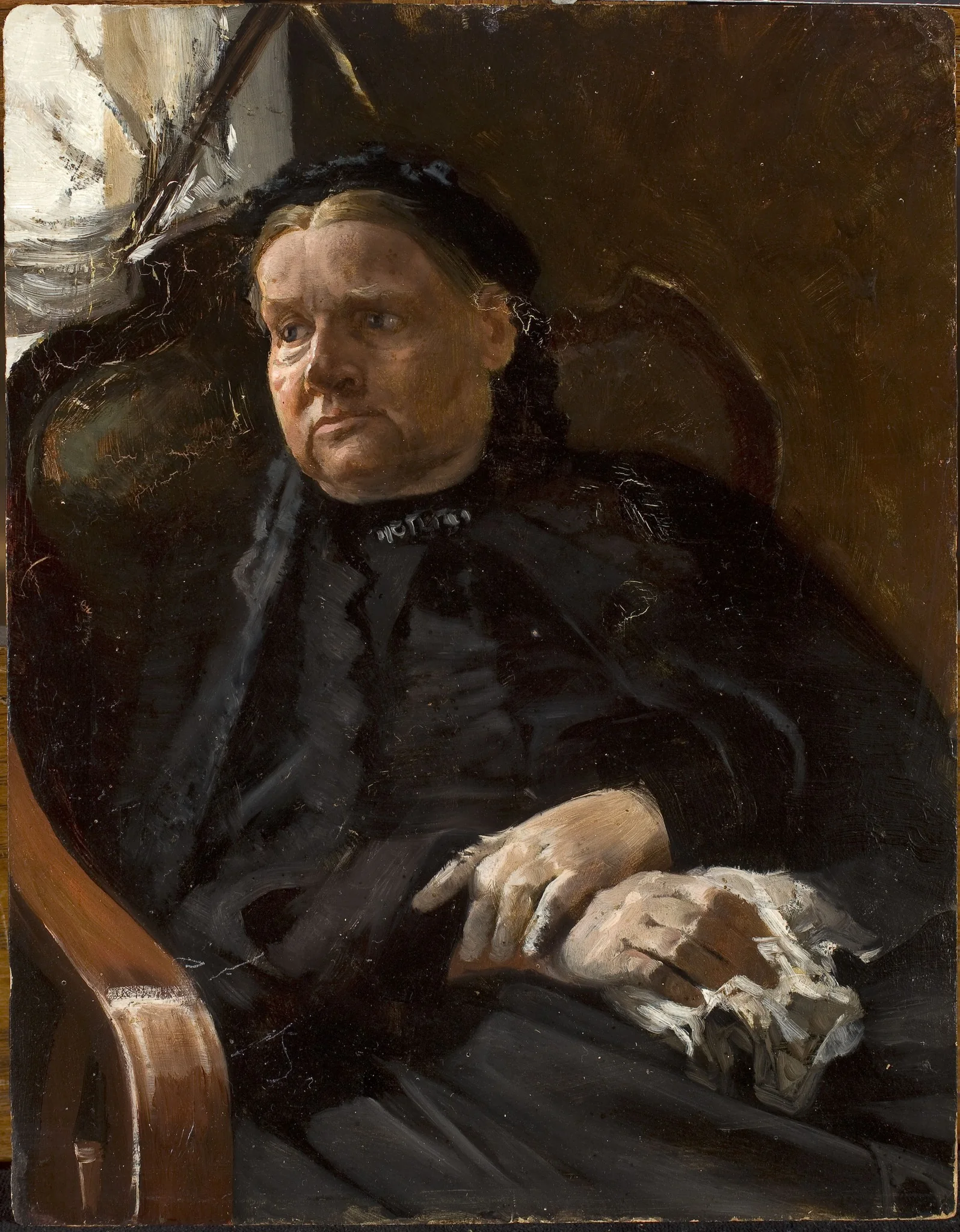 Portrait of artist’s mother, detail