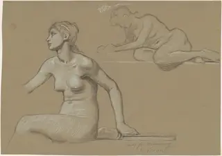 Study for "Astronomy", by Elihu Vedder, charcoal, 1892