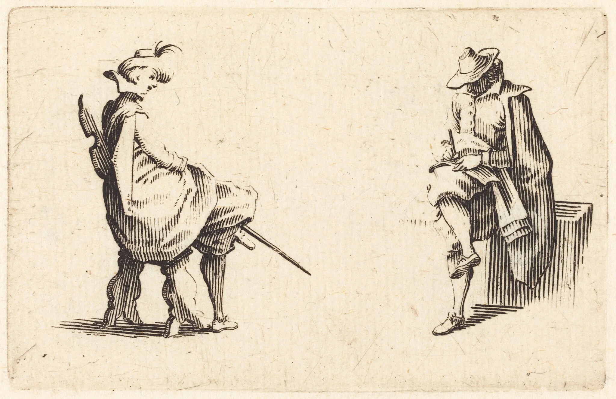 Two Seated Figures, detail