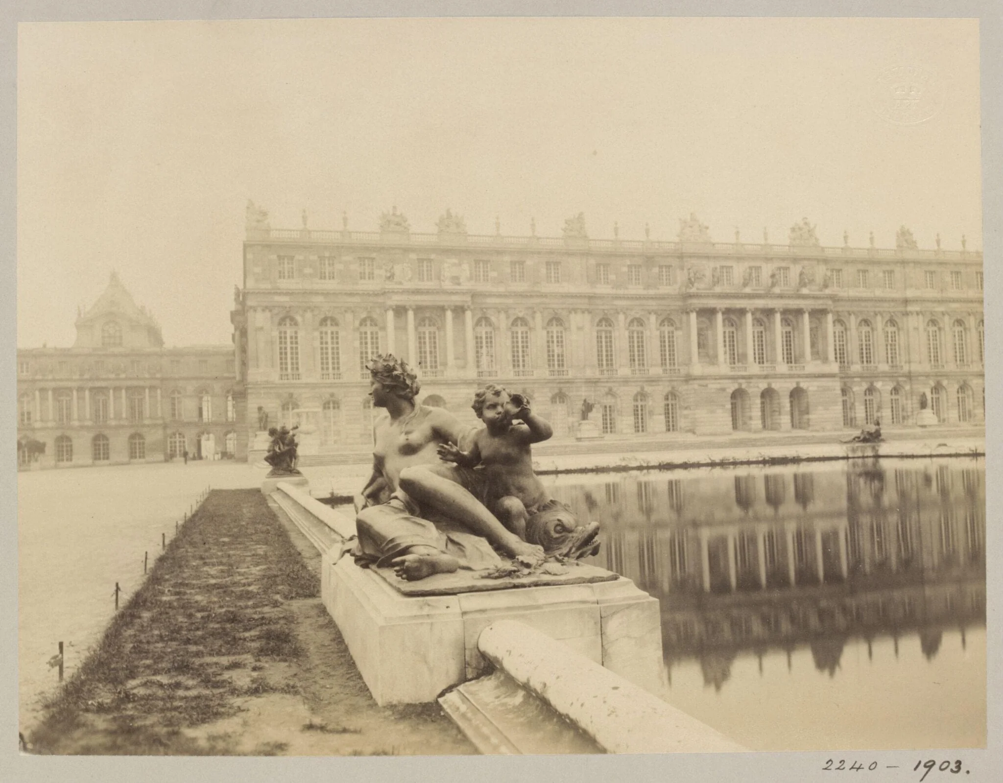 View of Palace & Sculpture, Versailles, France, detail