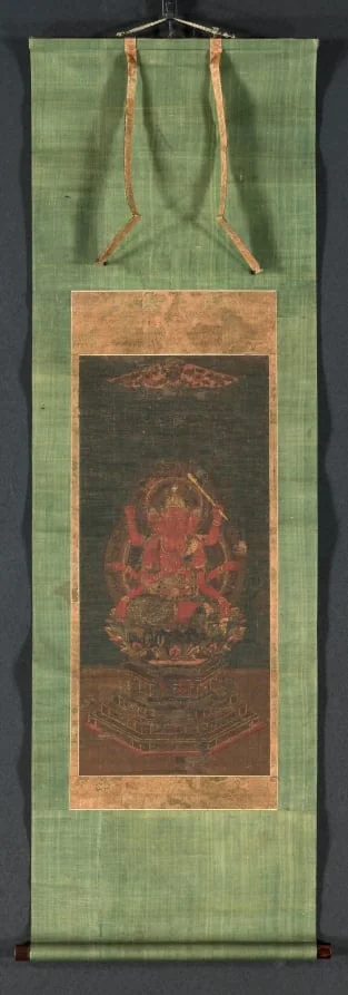 Wisdom King of Passion (Aizen Myōō), detail
