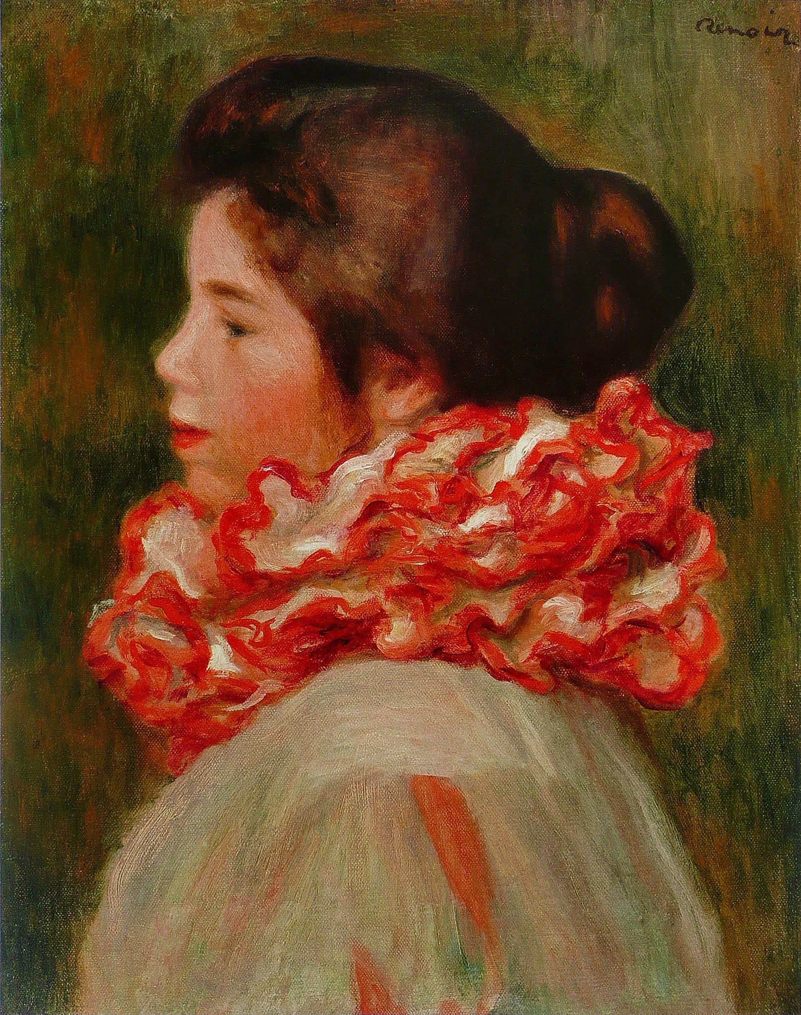 Girl in a Red Ruff, detail