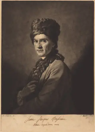 Jean Jacques Rousseau, by David Martin, ink, 1766