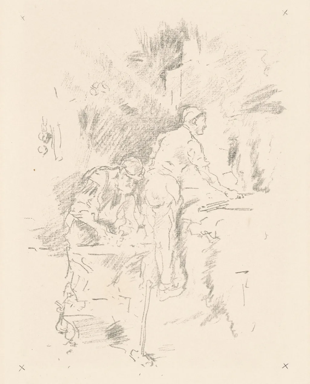 Father and Son, by James McNeill Whistler, ink, 1895