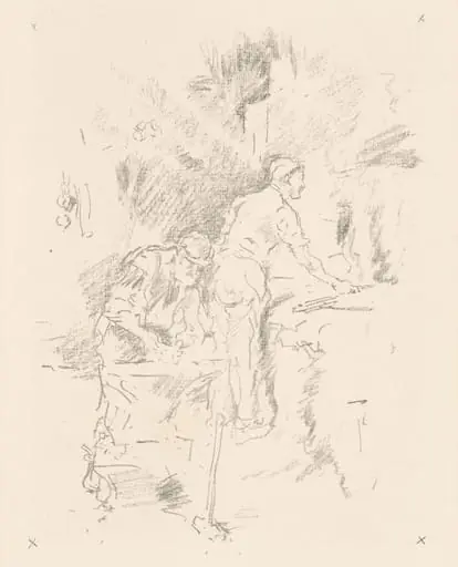 Father and Son, by James McNeill Whistler, ink, 1895