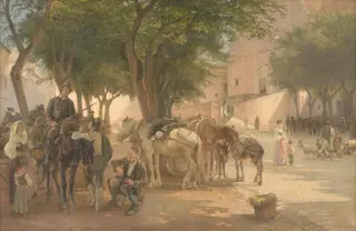 At the Capuchin Monastery in Rome, by Edvard Petersen, oil, 1911