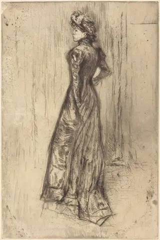 Maud, Standing, by James McNeill Whistler, ink, 1873