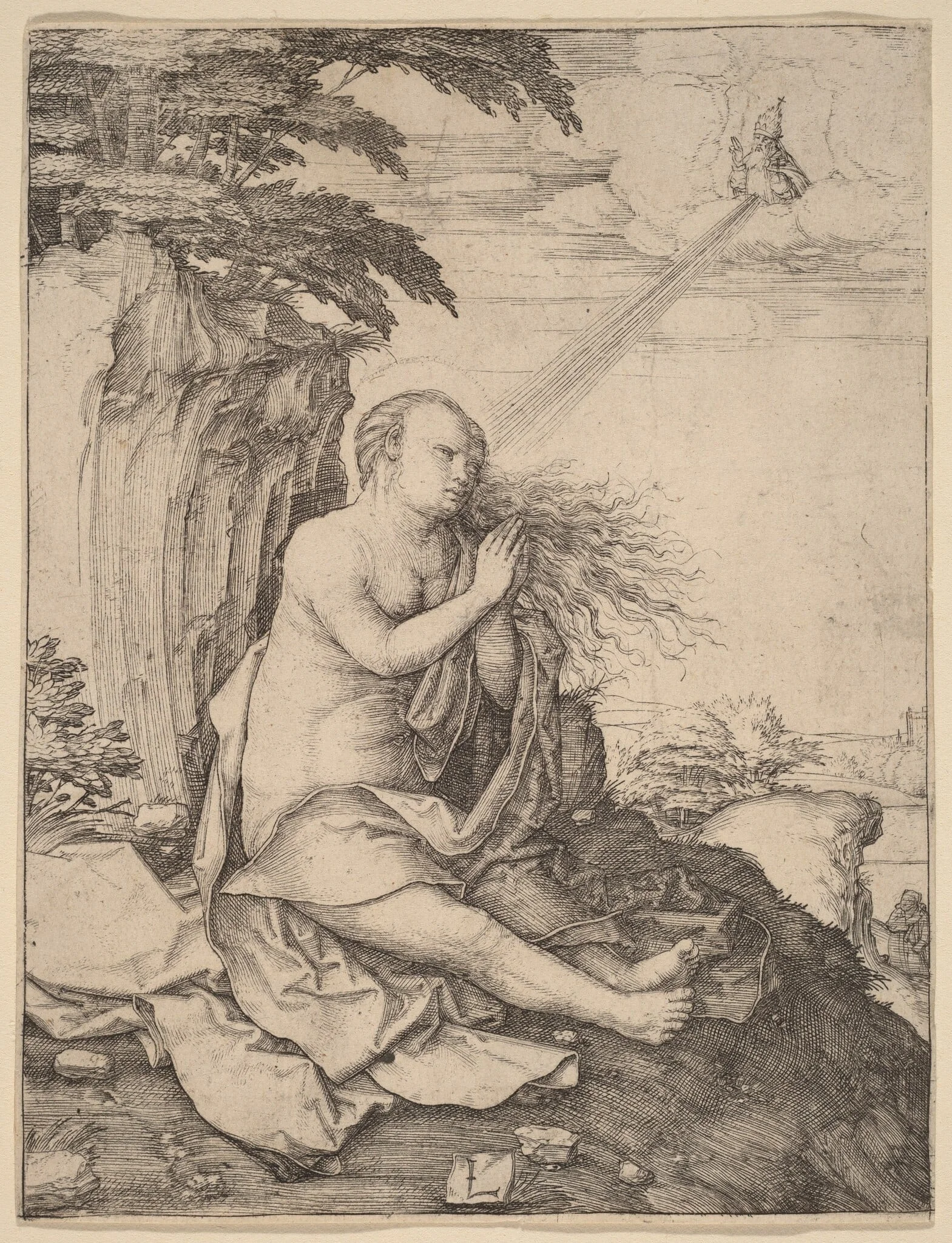 Saint Mary Magdalene in the Desert, detail
