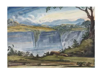 Candallah, Bhore Ghauts, by Charles Harcourt Chambers, paint, 1826