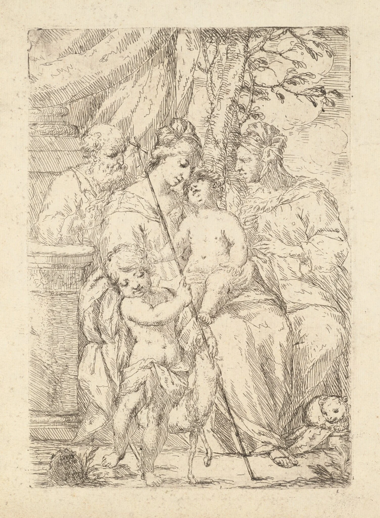 Holy Family with Saint Elizabeth, detail
