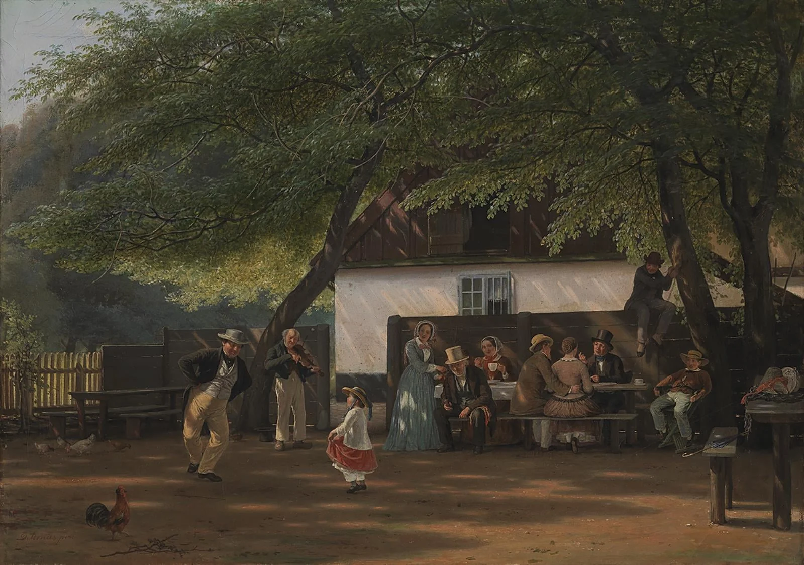 A Coffee Party at a Gamekeeper's House, detail
