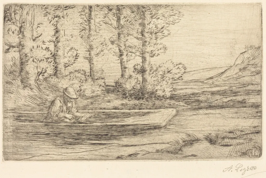 Landscape (Paysage), by Alphonse Legros, ink, 1874