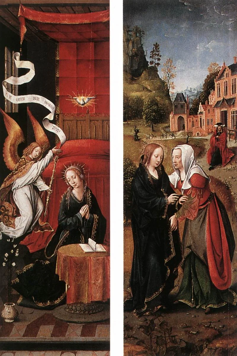 Annunciation and Visitation, detail