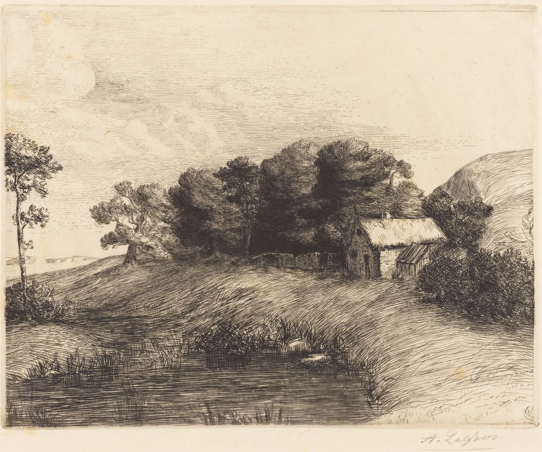 Landscape with Pond (Le paysage a la mare), detail