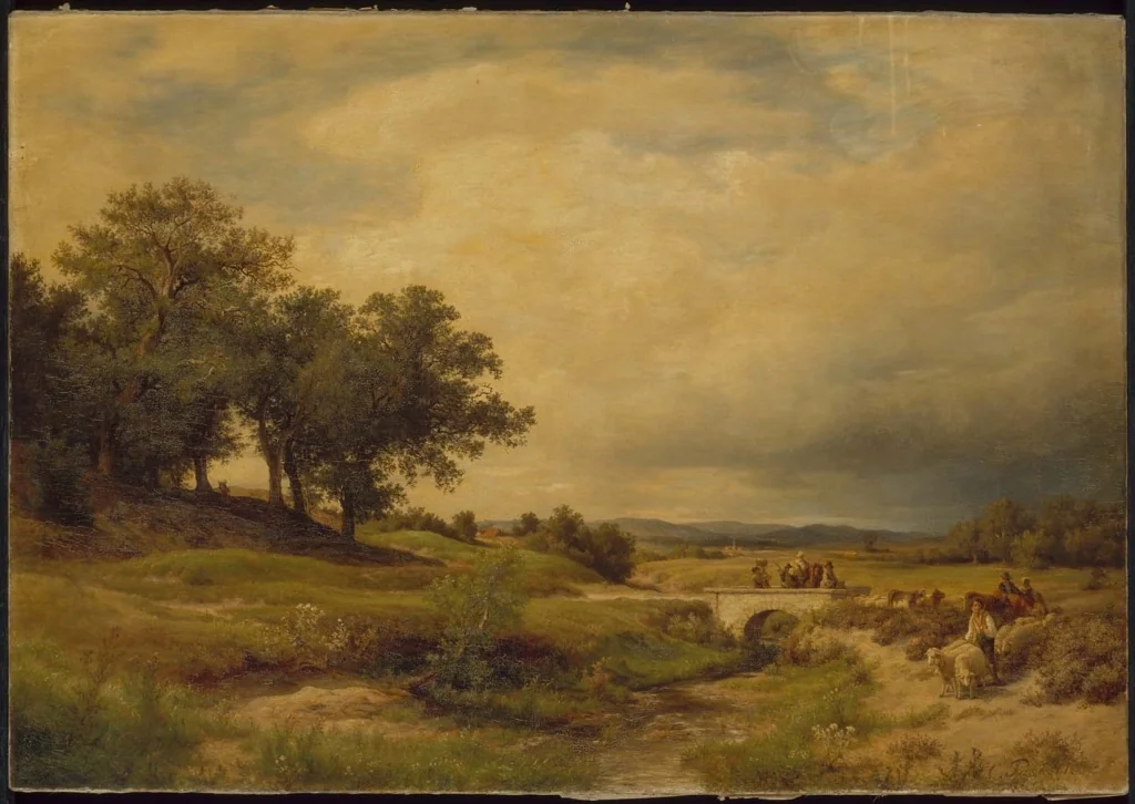 Landscape with Sheep, detail