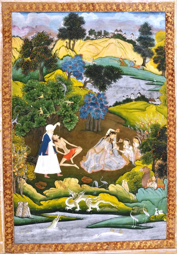Fainted Laila and Majnun-Based on the Khamsa of Persian poet Nizami