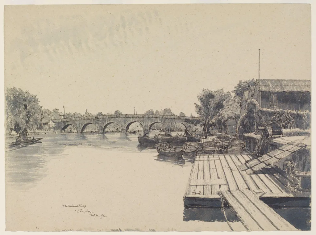 Maidenhead Bridge, by Fairclough, watercolor, 1942