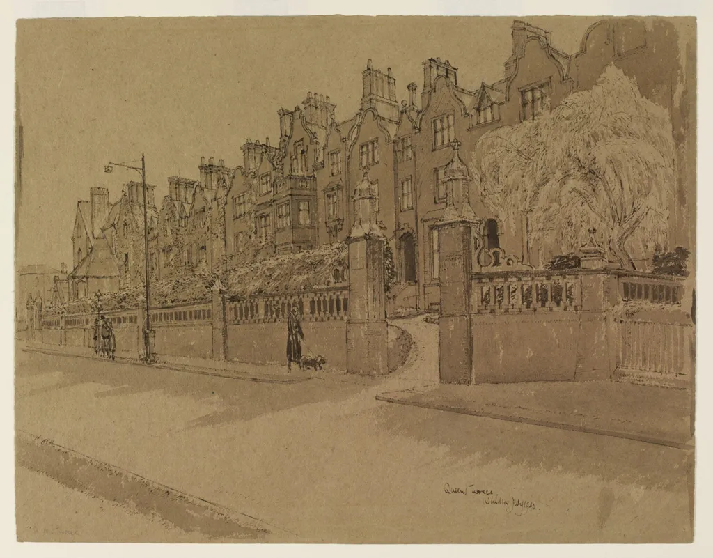 Queen's Terrace, Windsor, by Fairclough, watercolor, 1940