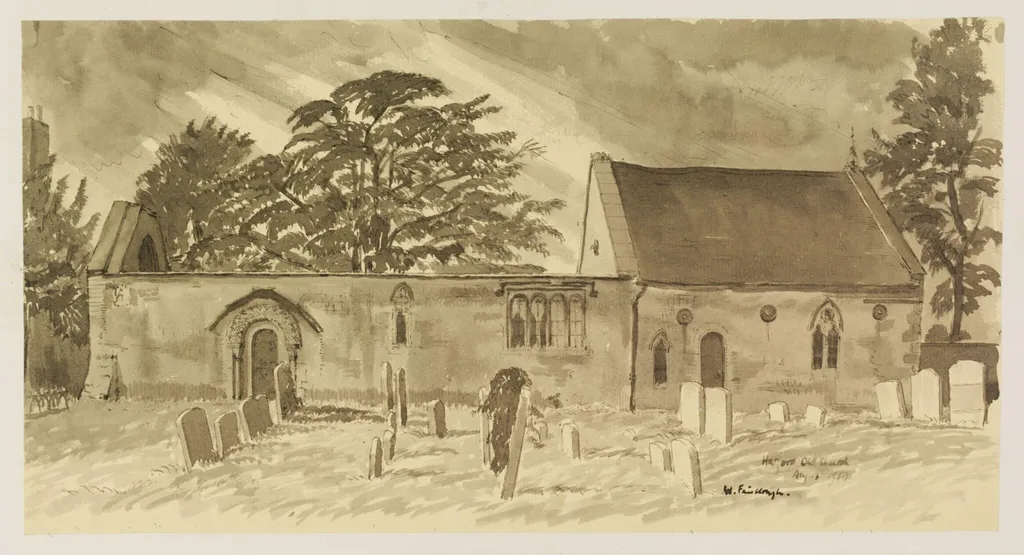 St.George's Church, Hatford, by Fairclough, watercolor, 1940