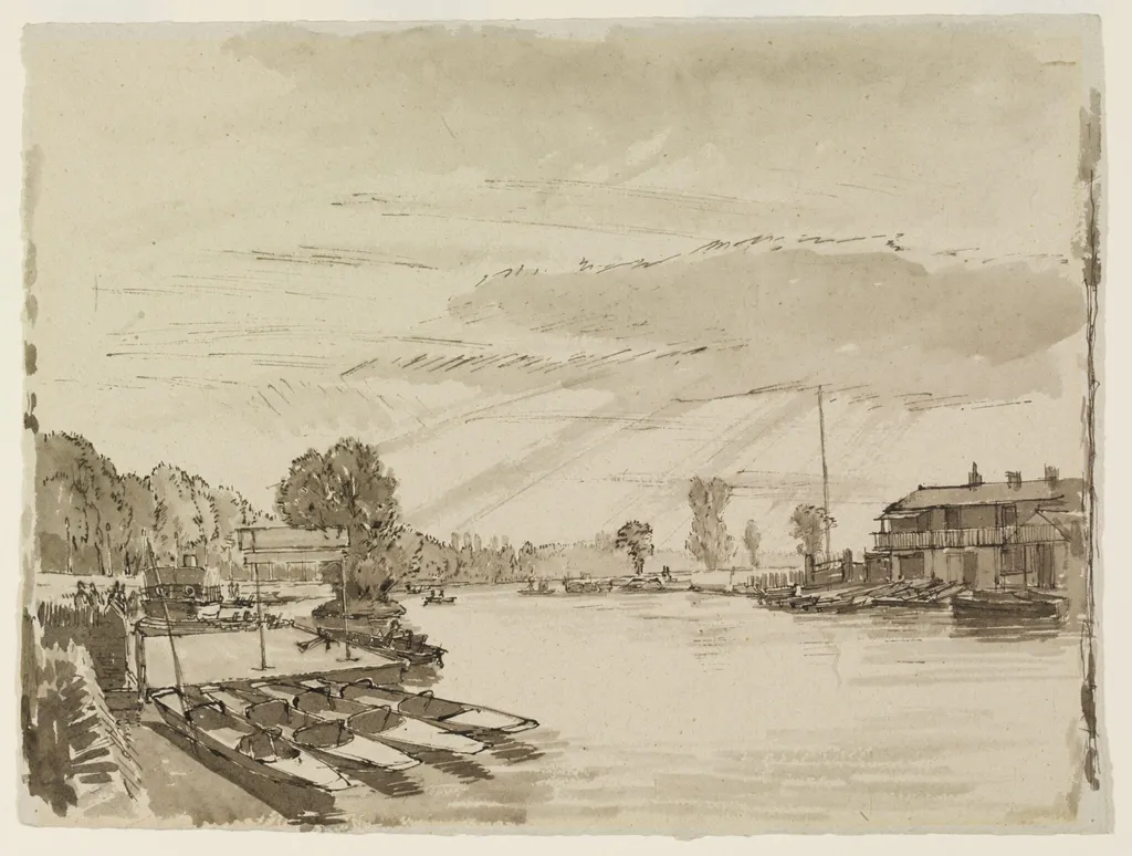 The Thames at Eton, by Fairclough, watercolor, 1940