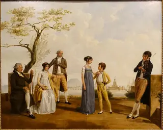 Family Portrait in front of a Harbour
