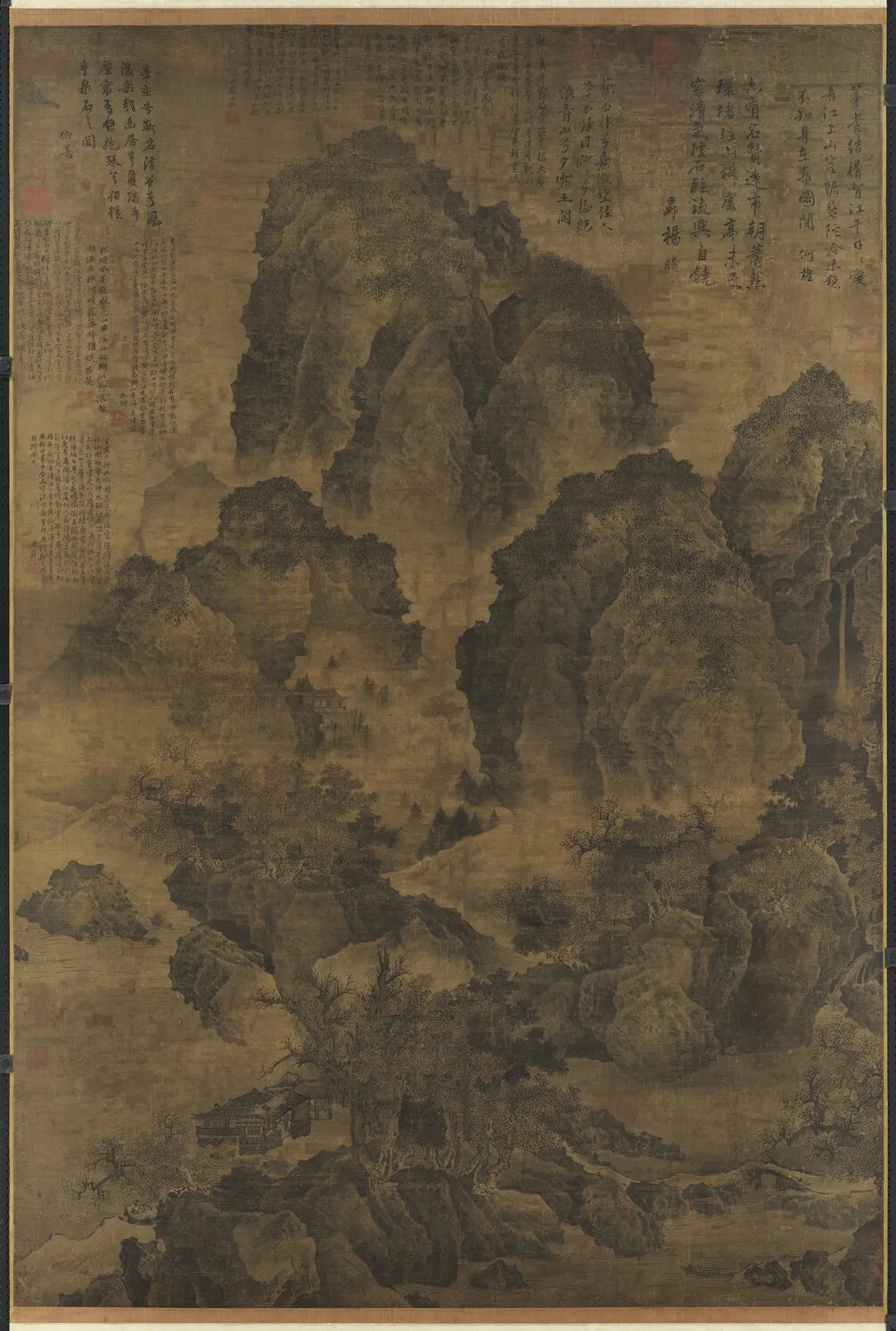 宋范寬臨流獨坐圖 軸, by Fan Kuan, unspecified