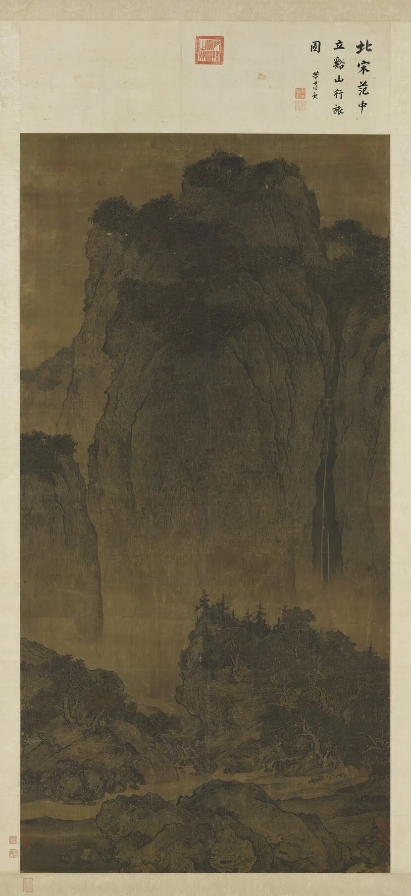宋范寬谿山行旅圖 軸, by Fan Kuan, unspecified
