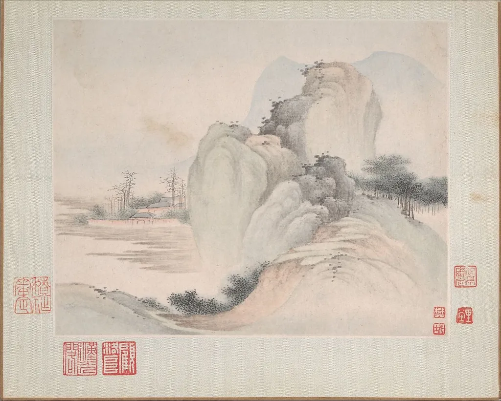 清 樊圻 為玉翁作山水圖 冊|Landscapes Painted for Yuweng, by Fan Qi, ink, 1673
