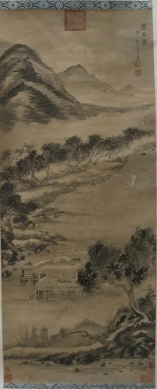 明/清  佚名  舊傳方從義  風雨圖  軸|Wind and Water: Landscape in the Style of Mi Fu, by Fang Congyi