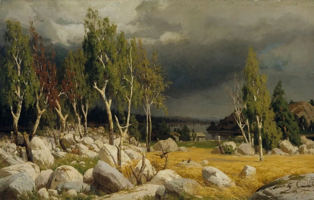 A Clearing, Uusimaa Landscape, by Fanny Churberg, oil, 1872