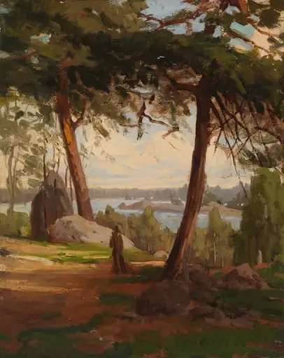 Suomalainen maisema, luonnos, by Fanny Churberg