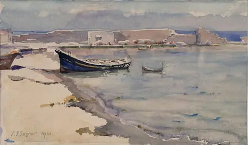 Forio Harbour, Ischia, by Fanny Jane Fayrer