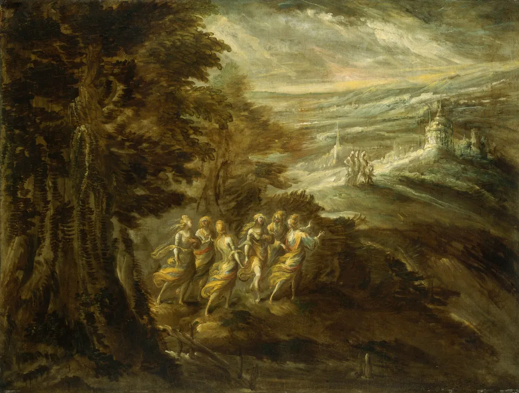 Fantastic Landscape with Figures, oil, 1550