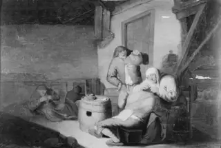 Farmer's Wife Delousing her Husband