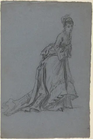 Fashionable Young Woman Stepping Forward