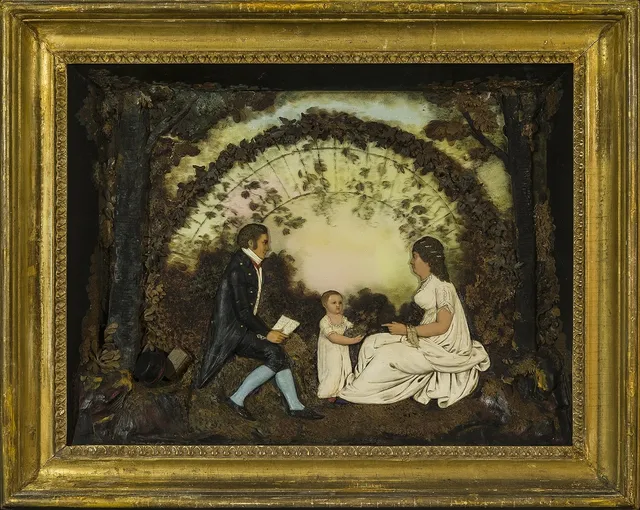 Father, Mother, and Child in a Park