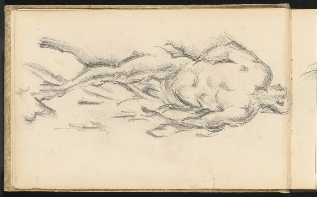 Study of Puget's "Milo of Crotona", by Paul Cézanne, graphite, 1896