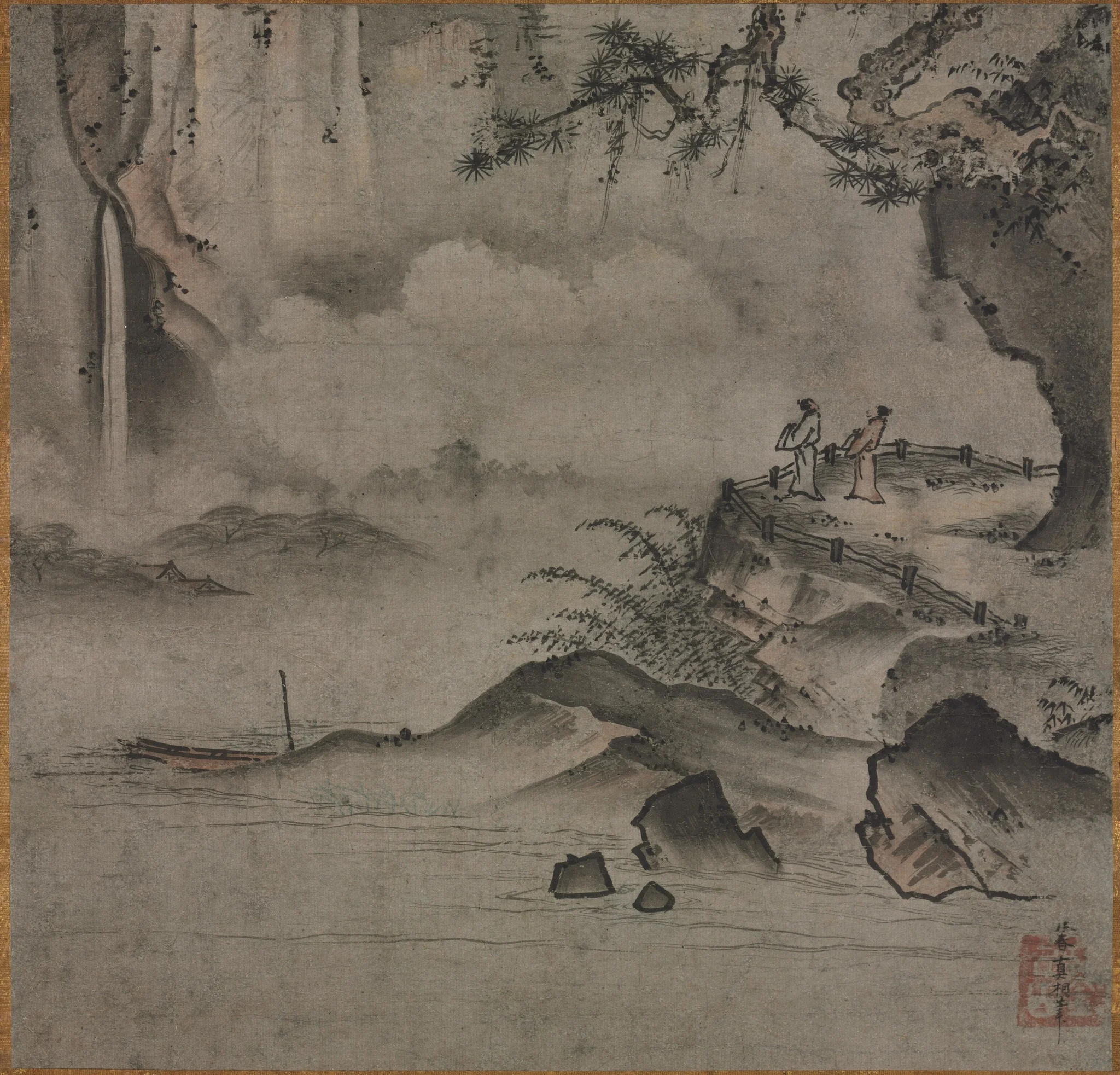 Gazing at a Waterfall, detail