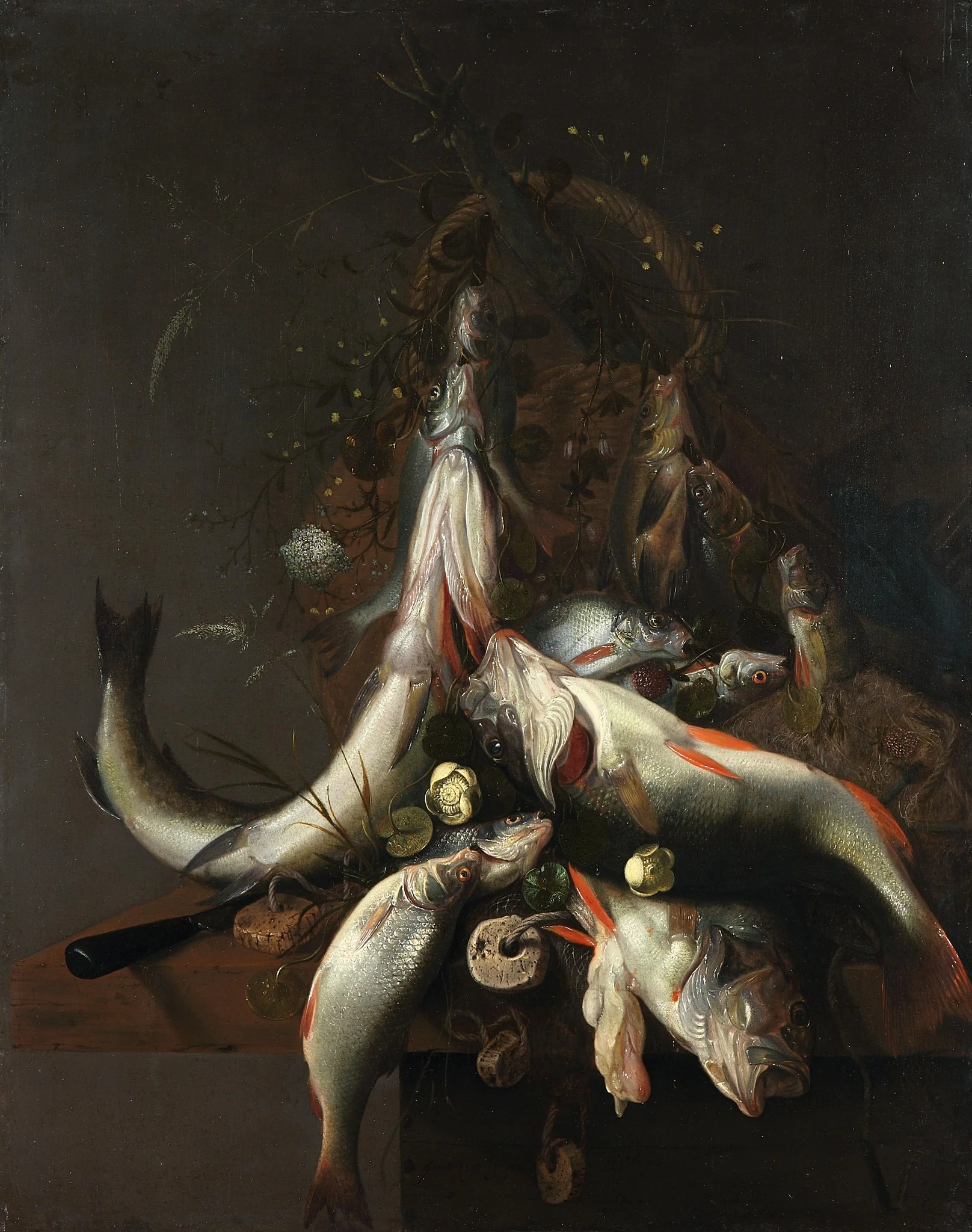 Stilleben mit toten Fischen, detail
