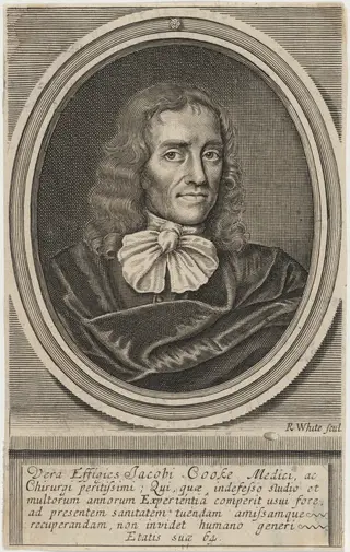 James Cooke, by Robert White, ink, 1676
