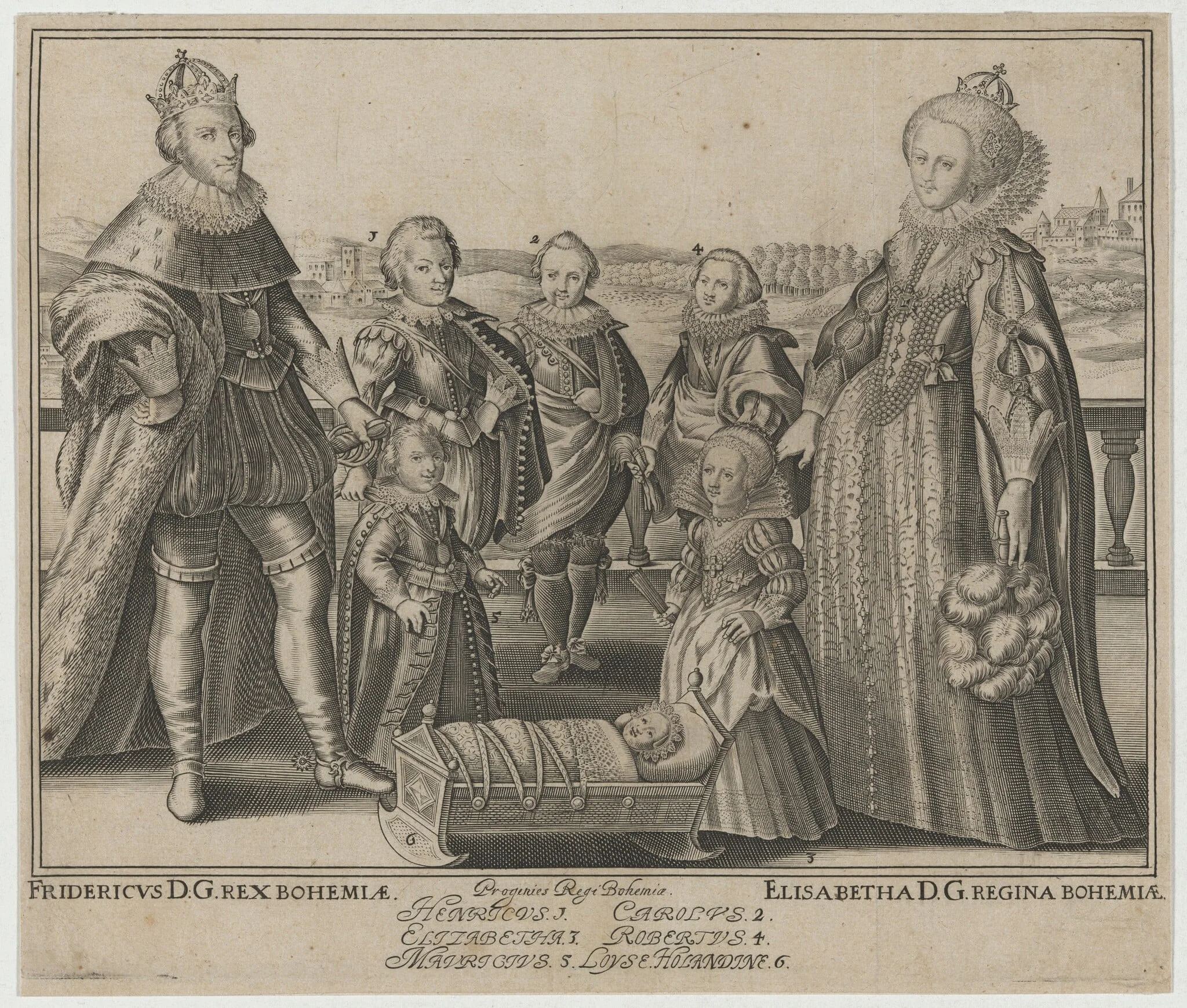 Frederick V, Elizabeth and Their Family, detail